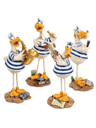Фигурка декоративная Гусь в тельняшке, 14х9х21 см, 4 шт, Y4-6699