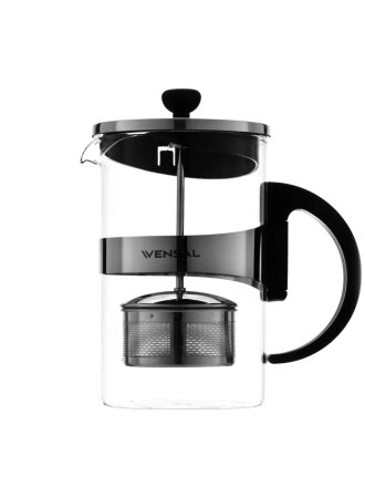 Чайник заварочный стекло, 0.8 л, с ситечком, Vensal, VS3408