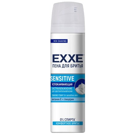 Пена для бритья Exxe, Sensitive Успокаивающая, для чувствительной кожи, 200 мл