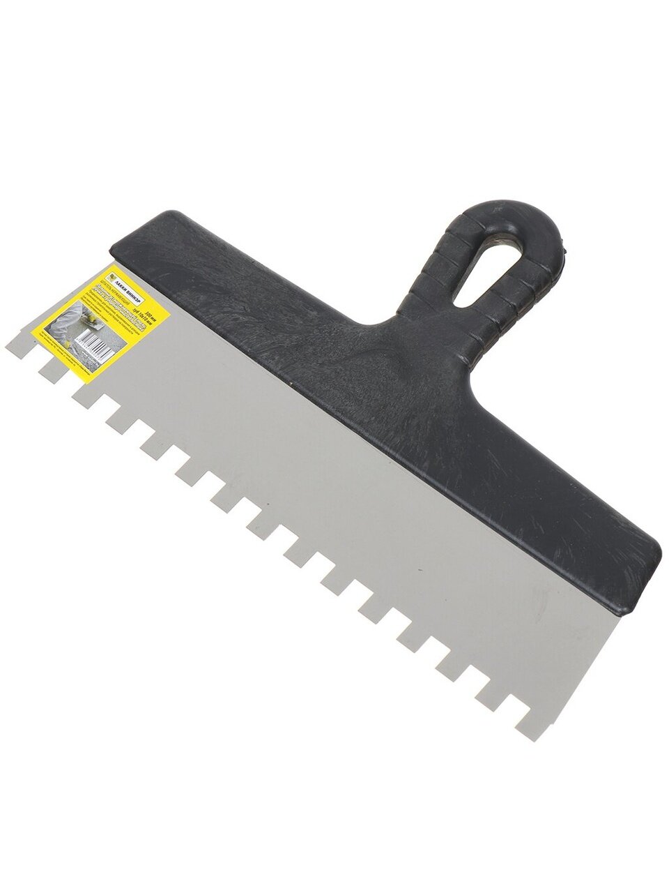 Шпатель для клея, нержавеющая сталь, 300 мм, зубчатый, 10х10 мм