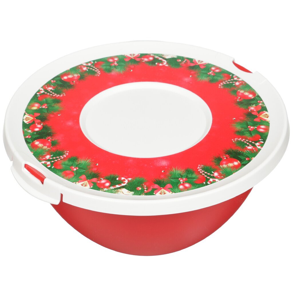 Миска с крышкой Новый год 2л С35631