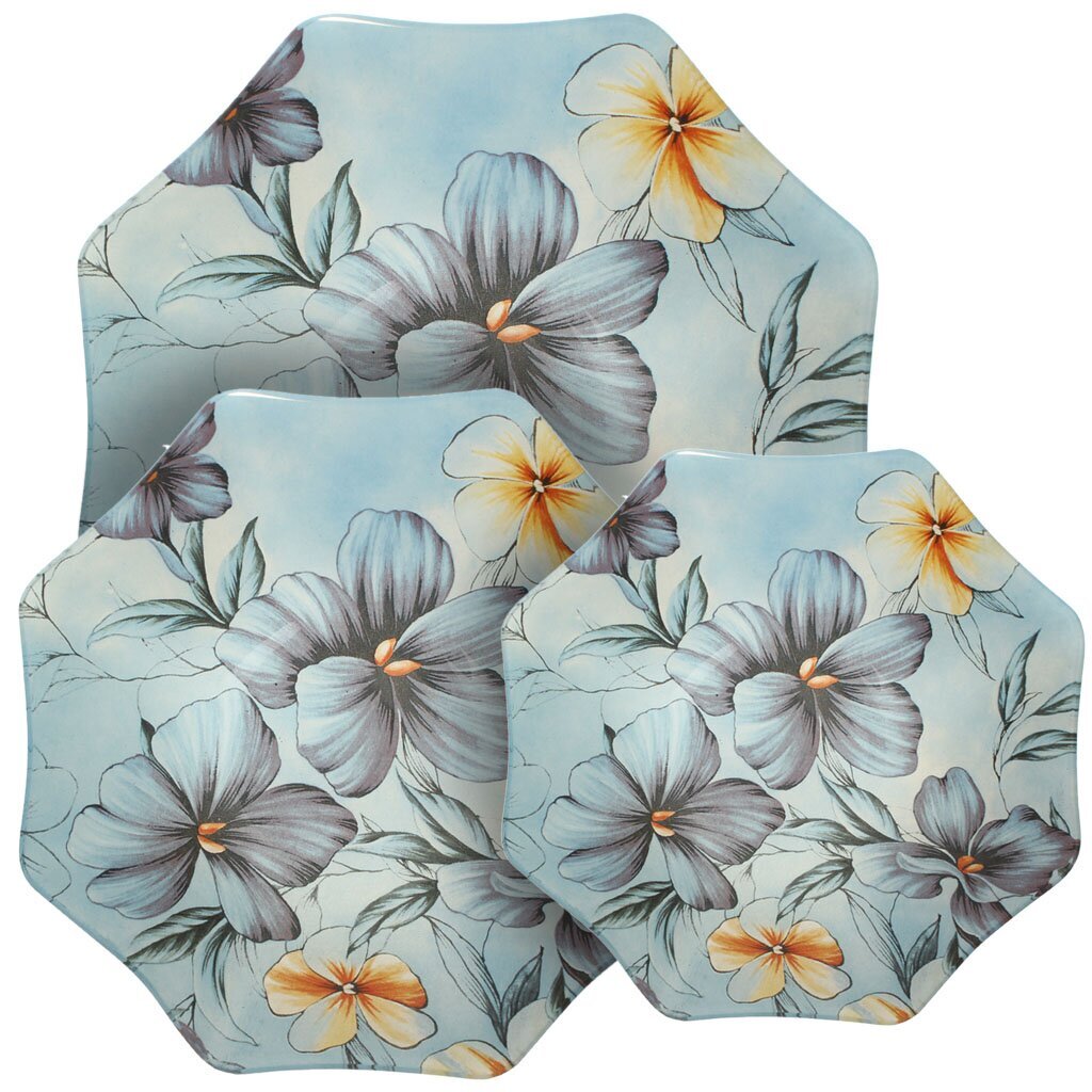 Ст Блюдо 2пр Ночные фиалки 8 граней ZYJGL-164Gb/25