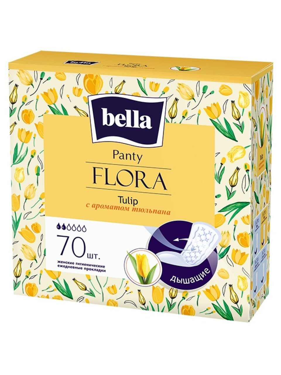 Прокладки женские Bella, Panty Flora Tulip, ежедневные, 70 шт, с ароматом тюльпана, BE-021-RZ70-006