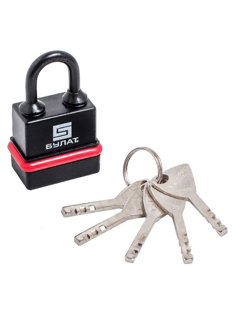 Замок навесной Булат, ВС 3-Н35 ПЛ, 13 979, блистер, дисковый, всепогодный, 35 мм, 5 ключей
