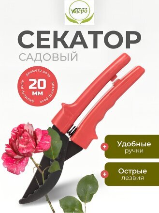 Секатор универсальный, 220 мм, с зубчиками, Инструм-Агро, 010104