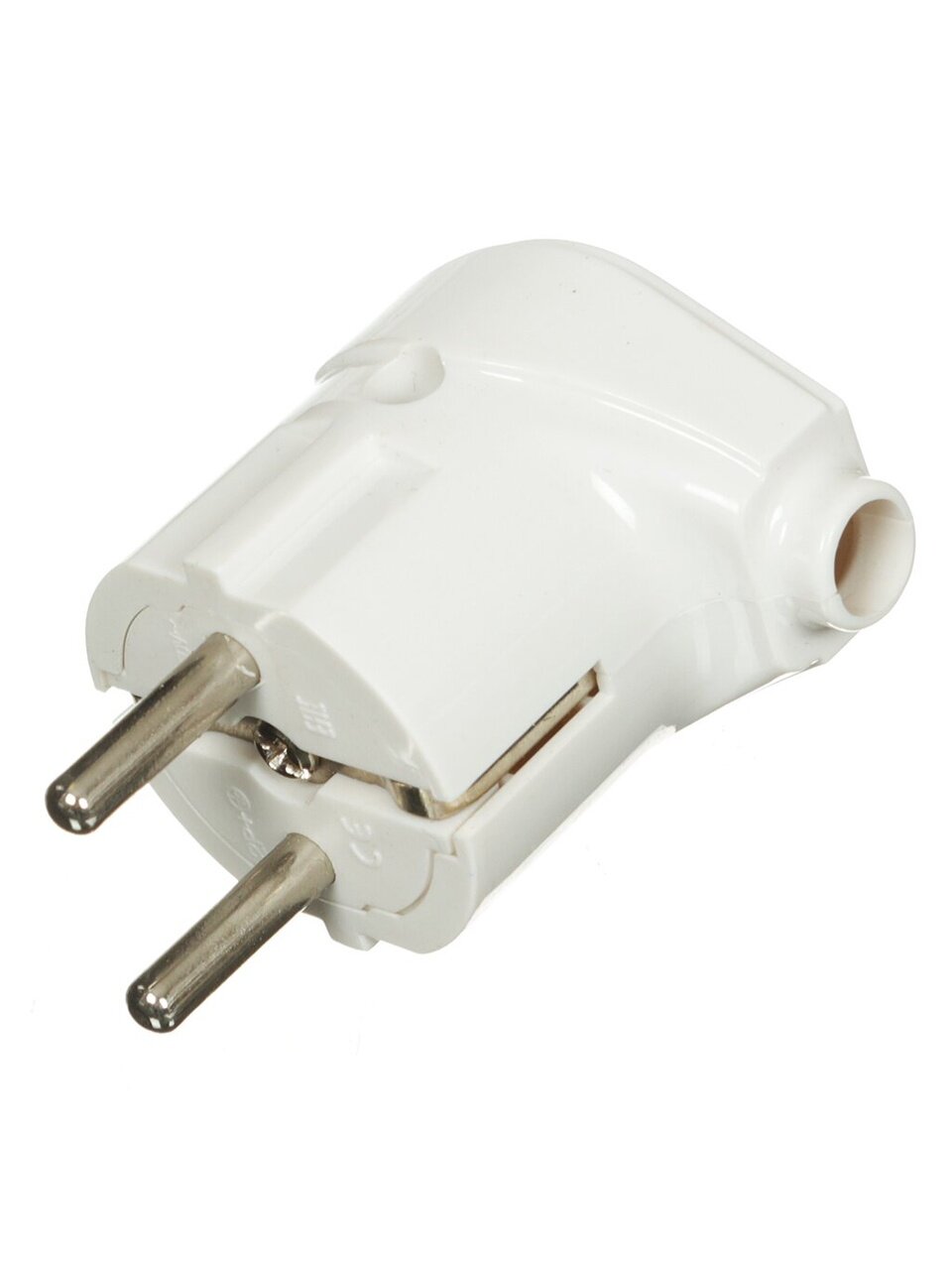 Вилка угловая, с заземлением, 16 А, 250 В, белая, TDM Electric, Народная, SQ1806-0407