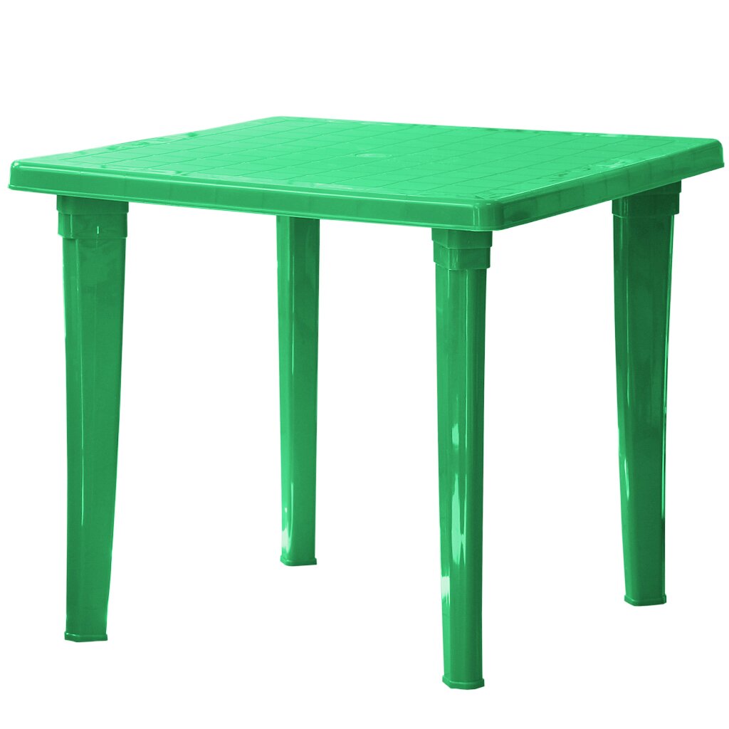 Стол пластик, Элластик-Пласт, 85х85х70 см, квадратный, пластиковая столешница, зеленый