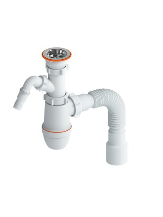 Сифон для мойки, с выходом под стиральную машину, РМС, СУ-03