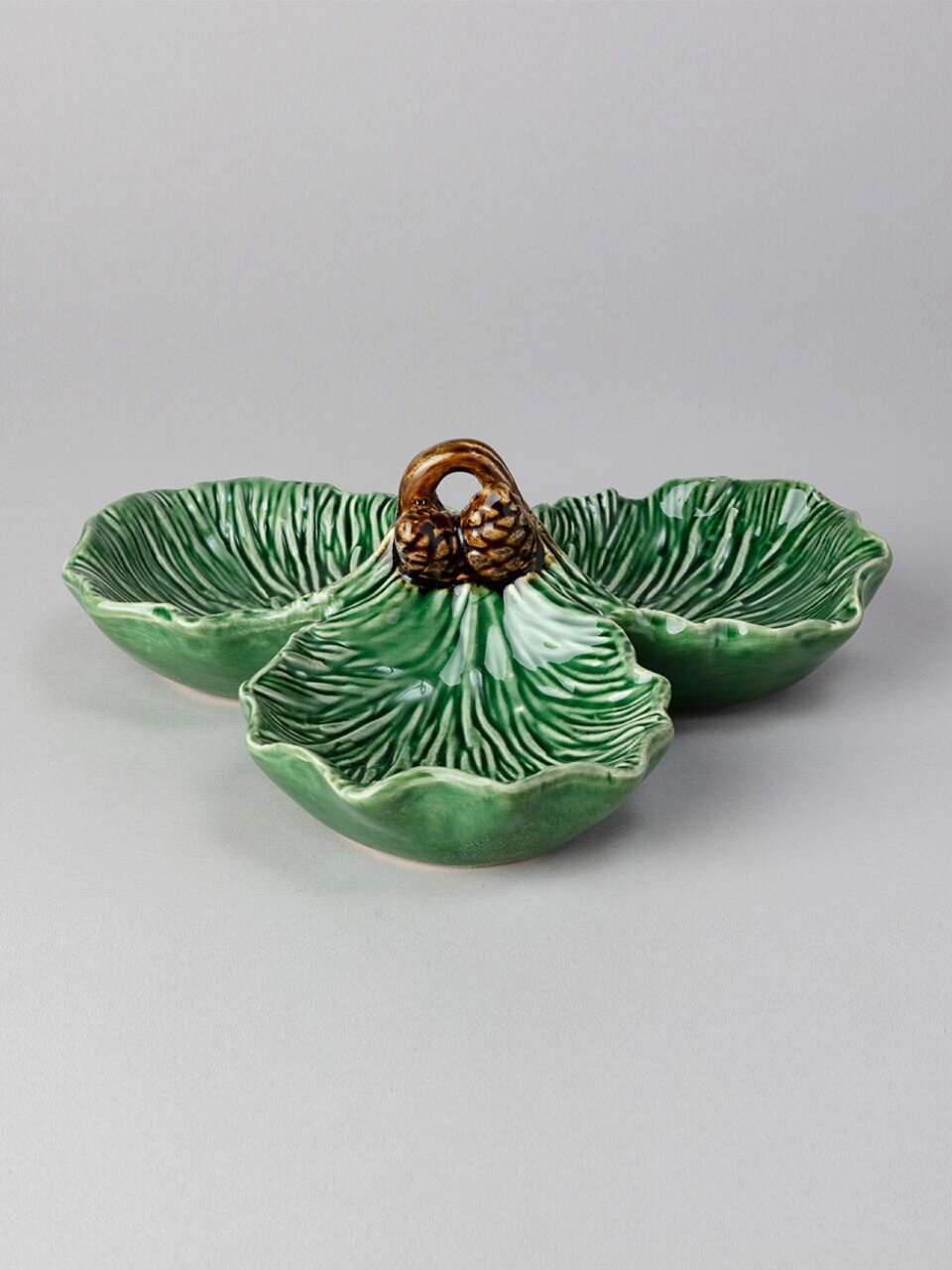 Менажница керамика, 22.8х23х8.5 см, 3 секции, Lefard, Green pine, 145-201