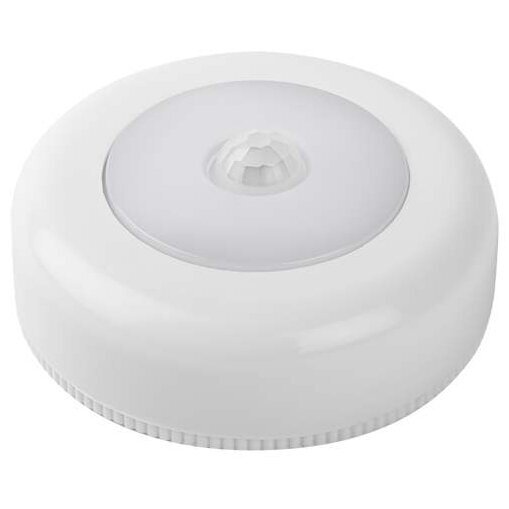 Фонарь-светильник светодиодный, JazzWay, TS5-L1W-SENS, 0.8 Вт, 6000 К, 50 Лм, IP43, 6.9х6.9х2.7 см, с датчиком движения, работа от батареек, 5031661