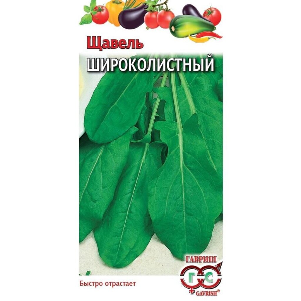 Семена Щавель, Широколистный, 0.5 г, цветная упаковка, Гавриш щавель широколистный