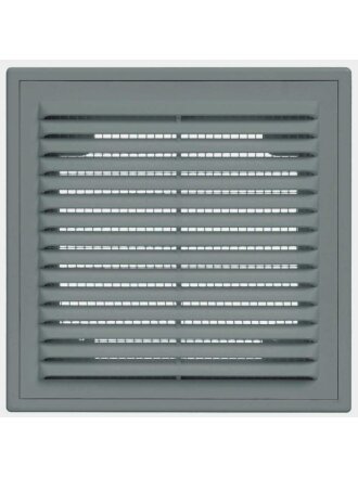Решетка вентиляционная пластик, настенная, 150х200 мм, с сеткой, графит, Viento, 1520ВР