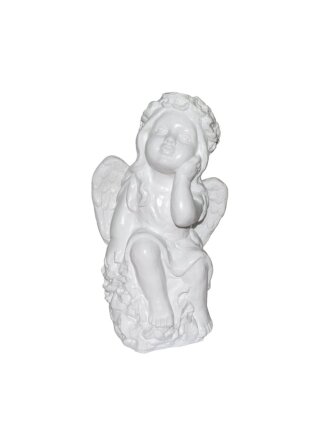 Фигурка садовая Ангел задумчивый, 24х35 см, гипс, 359
