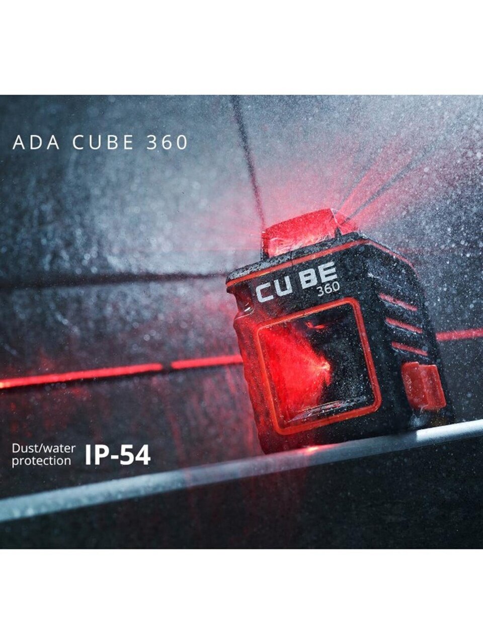 Уровень лазерный, 3/10 мм/м, самовыравнивание, ADA, Cube 360 Basic Edition, А00443