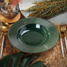 Тарелка суповая, керамика, 24 см, Emerald Green, Domenik, TDP471/DMD032