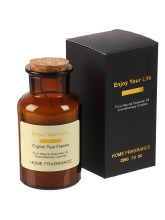 Свеча ароматизированная, 12.5х6.5 см, в бутылке, Фрезия, воск, А030166