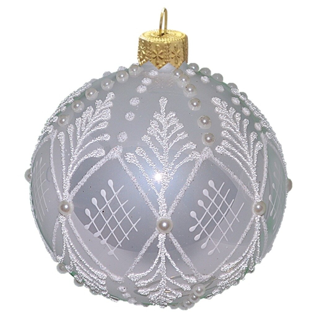 Елочный шар Роскошный, 8 см, стекло, серия ВС, КУ-80-201008