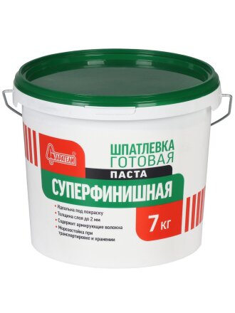 Шпатлевка Старатели, Суперфинишная, готовая, для внутренних работ, 7 кг
