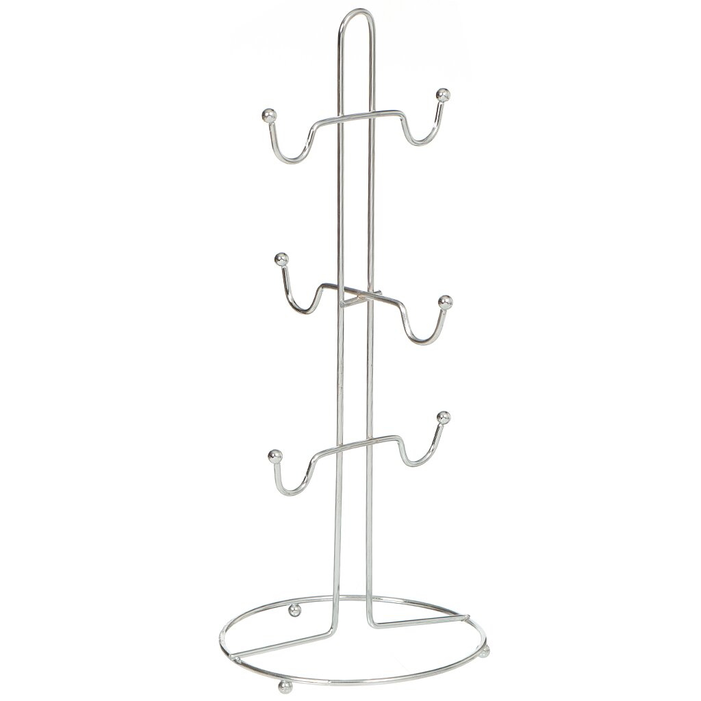 Подставка для кружек, металл, 6 крючков, Y3-1118 сувенир металл с зеркалом подставка для украшений котик золото 31х14х17 см