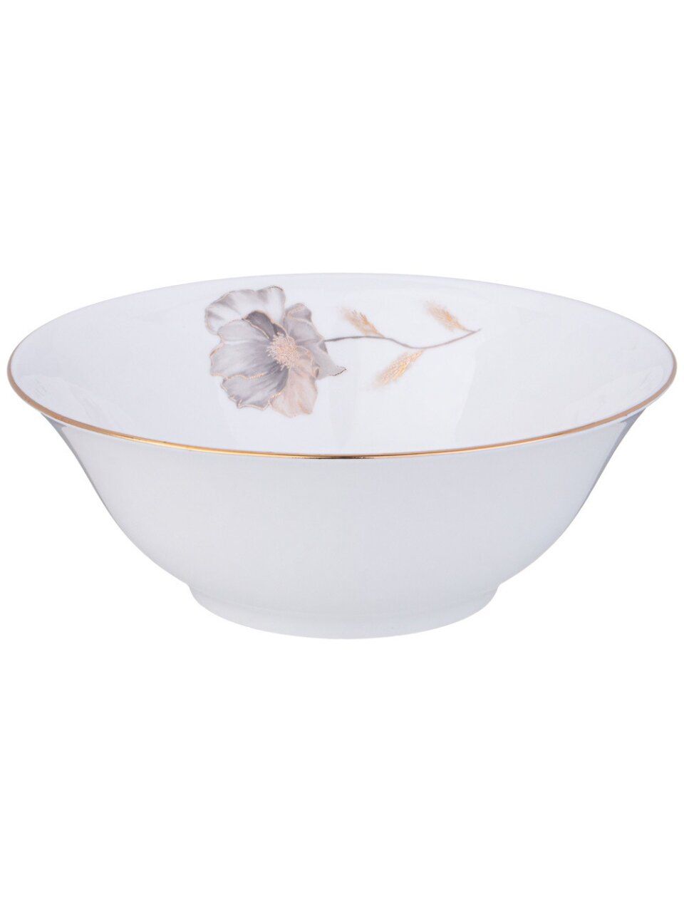 Салатник фарфор, круглый, 18х7 см, 0.8 л, Inspiration Золотой цветок, Lefard, 422-122