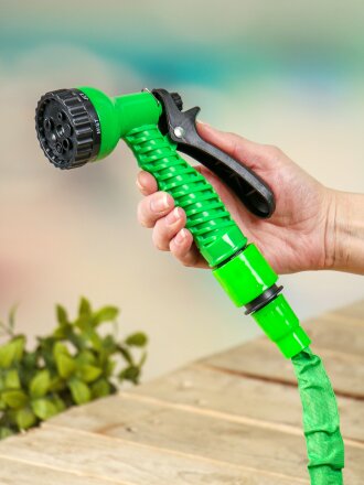 Шланг поливочный растягивающийся, 16.6-50 м, Grandy, латекс, зеленый