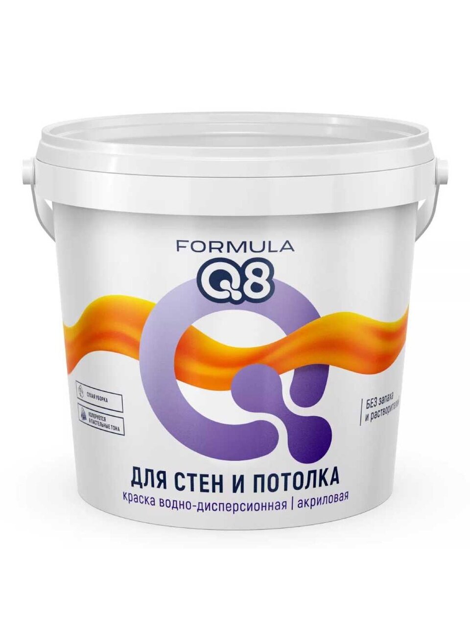 Краска водно-дисперсионная, Formula Q8, акриловая, для потолков, матовая, белая, 1.4 кг