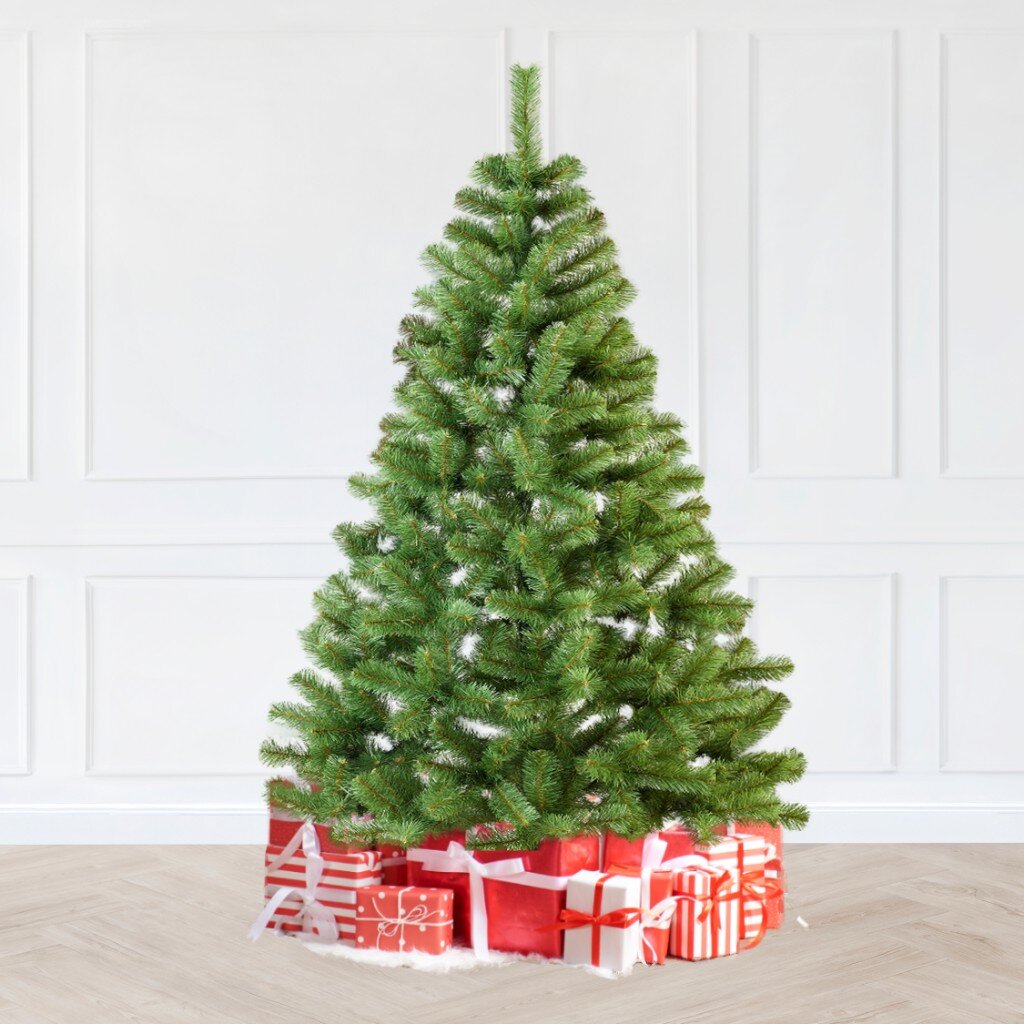 Елка новогодняя напольная, 180 см, Леа, ель, зеленая, хвоя ПВХ пленка, J01 подставка для елки