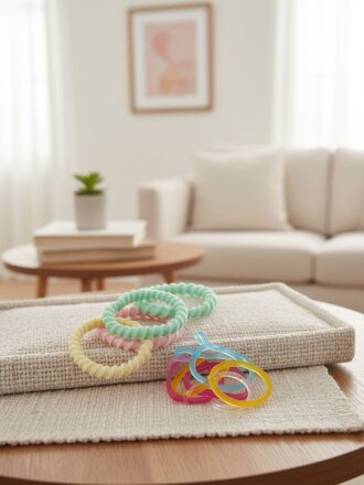 Набор резинок 100 шт, силикон, каучук, полиэстер, цветные, A110071