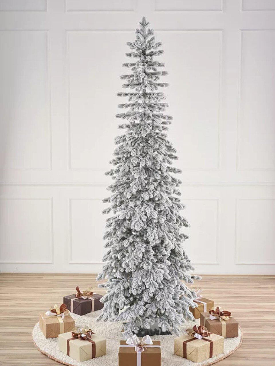 Елка новогодняя напольная, 185 см, Тикко, ель, хвоя литая, снег, подставка металл, ЕЛТКЗ 18, Max Christmas