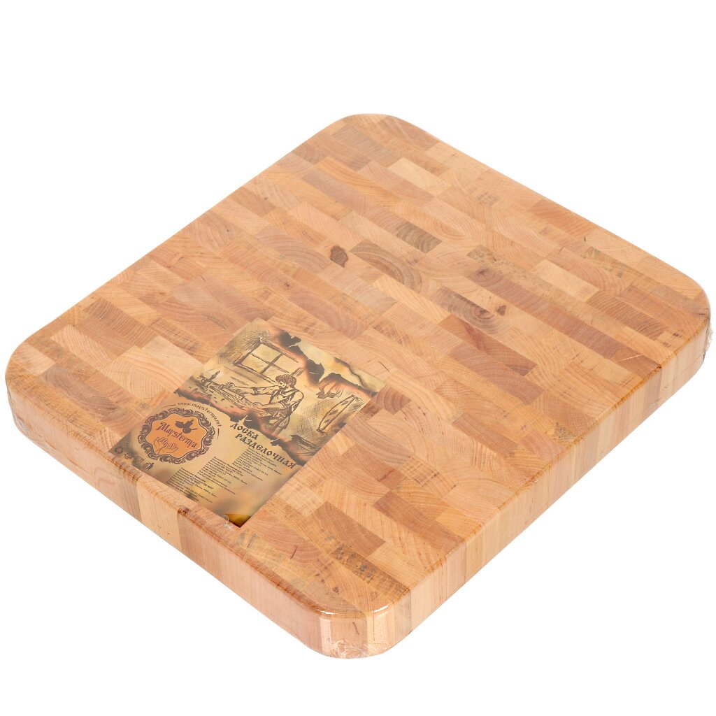 Доска разделочная дерево, 37х33х4.5 см, Maysternya, 8878