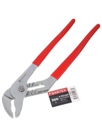 Клещи переставные, рукоятка ПВХ, полированные, Bartex, 300 мм