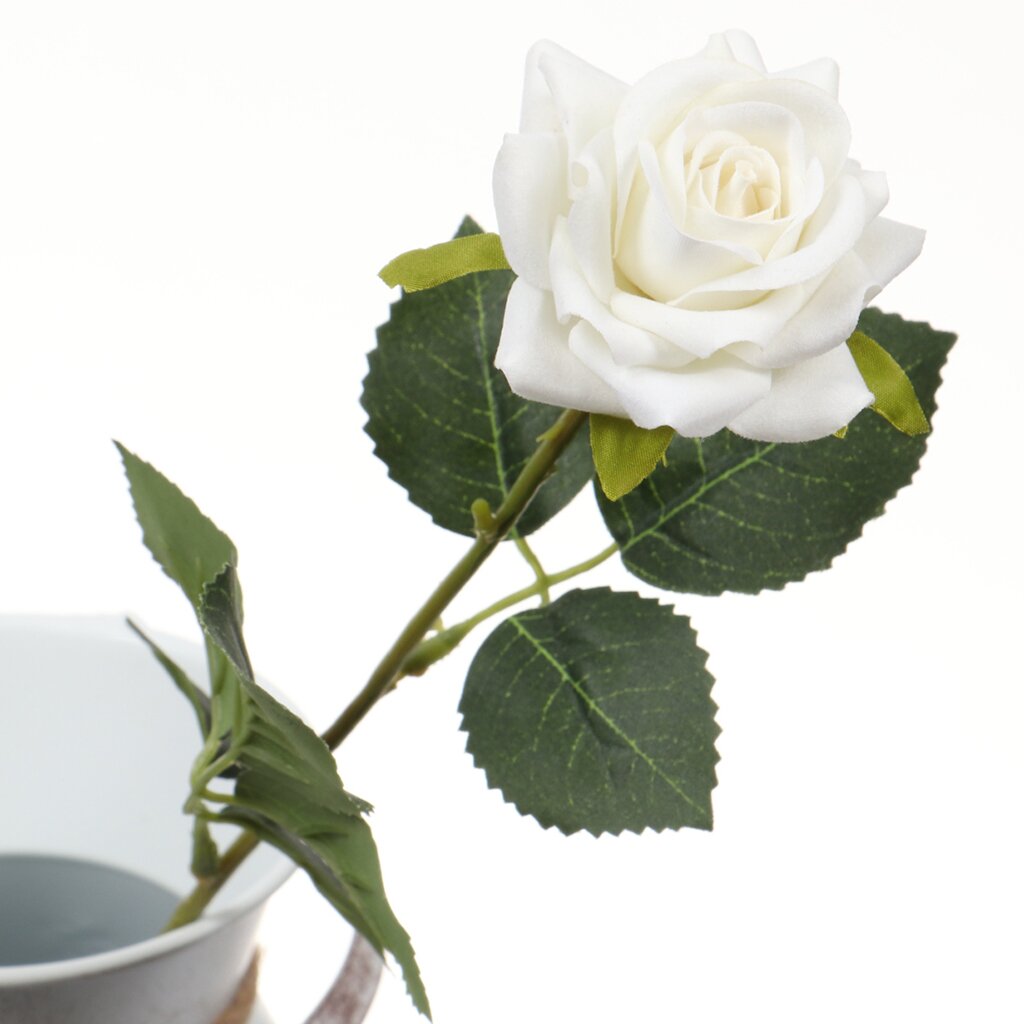 Цветок искусственный декоративный Роза, 40 см, белый, Y4-5264 ок искусственный декоративный роза букет 50 см персиковый y4 7907