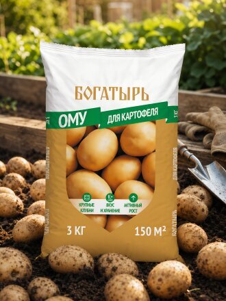 Удобрение Богатырь, для картофеля, органоминеральное, 1 кг, Лама Торф