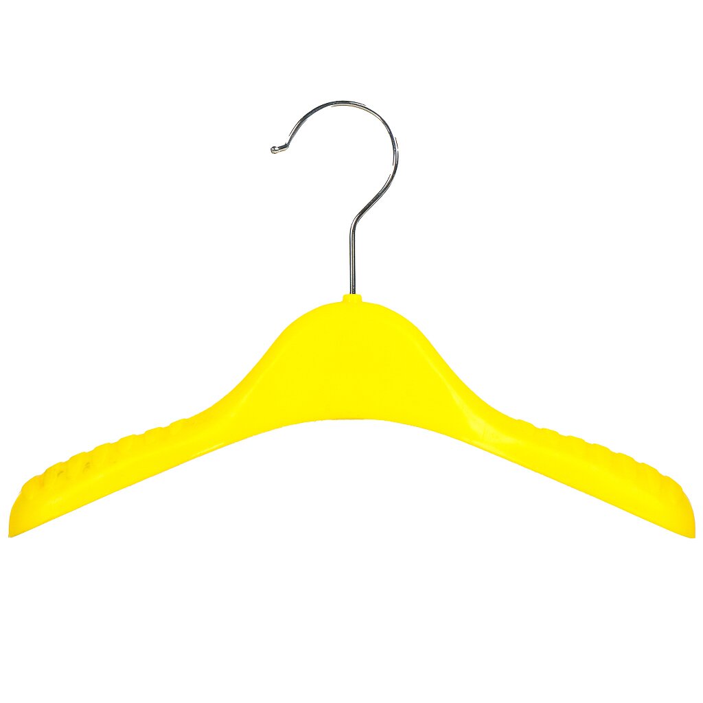 Вешалка-плечики для одежды, 30х3.5 см, пластик, желтая, 303Y-T вешалка плечики для брюк 25х1 5 см пластик металл с зажимами желтая 303y b