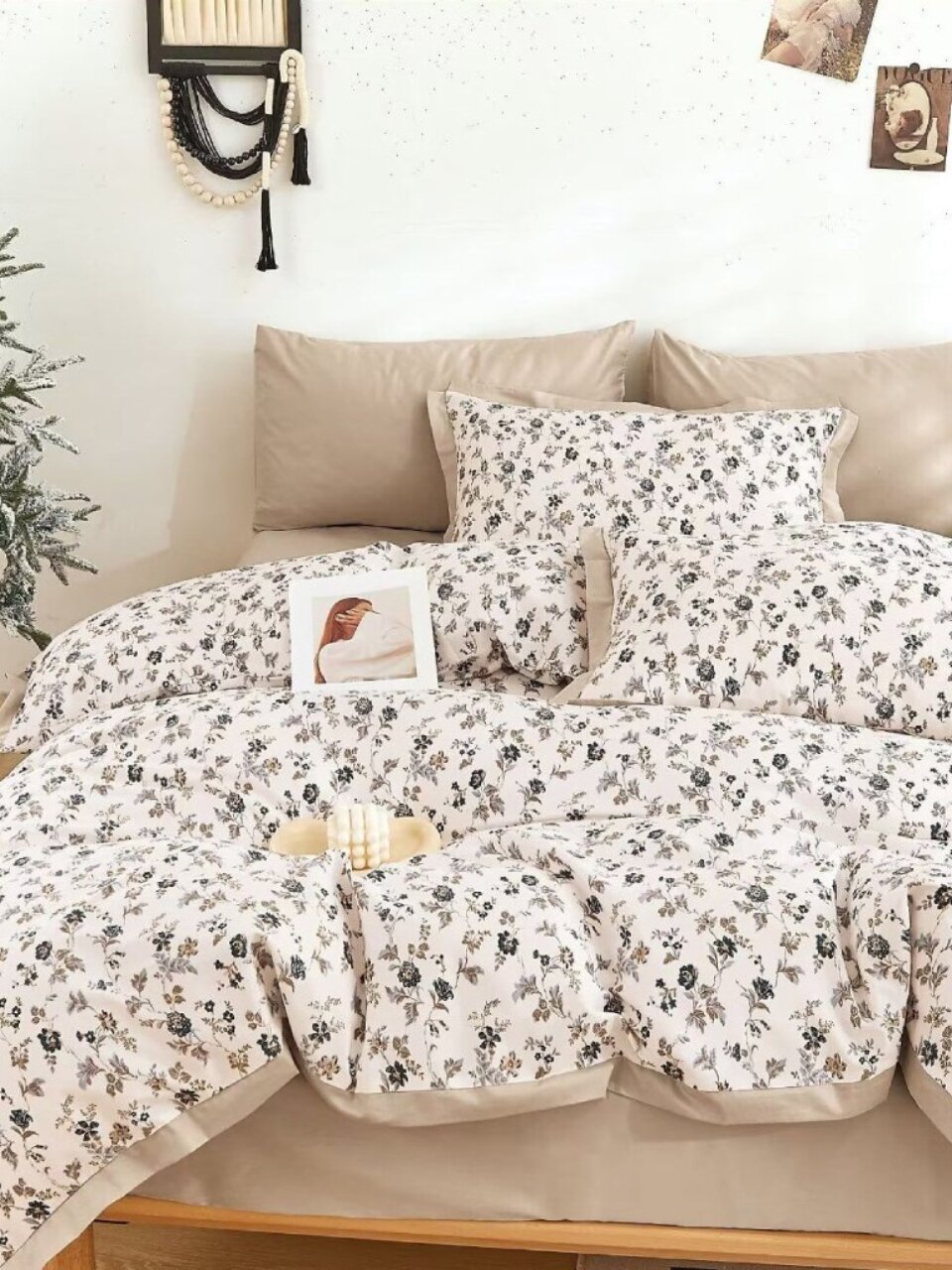 Постельное белье евро, простыня 215х240 см, 2 наволочки 70х70 см, пододеяльник 200х215 см, Butterfly, поплин, 6908