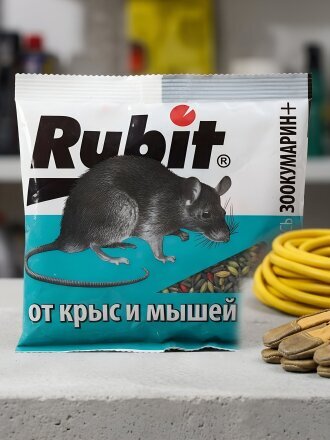 Родентицид Зоокумарин+, Rubit, от грызунов, зерновая смесь, 160 г