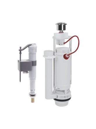 Арматура для бачка унитаза универсальная, 1/2", двухрежимная, кнопочная, хром, Gappo, G1890.04