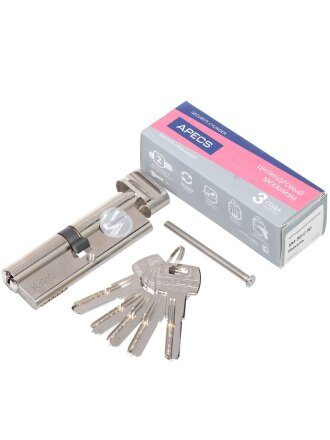 Личинка замка двери Apecs, SM-90-C-NI, 3313, 90 мм, никель, 45/45