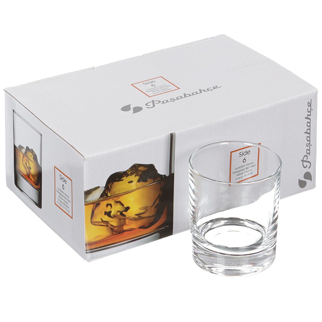Стакан 225 мл, стекло, 6 шт, Pasabahce, Side, 42435B набор для виски 1 перс 5 пр в коробке стакан кубики подставка стекло мрамор сланец bar