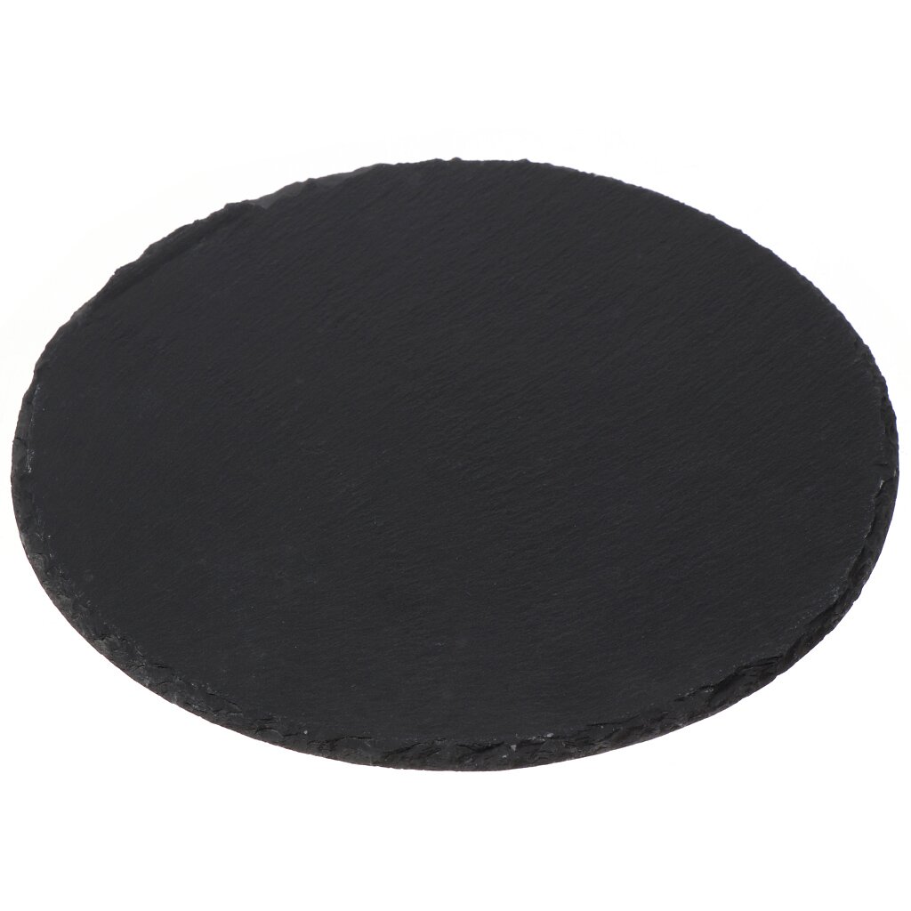 Блюдо камень, круглое, 25 см, черное, Черный камень, Y4-3205 доска для подачи из сланца magistro valley 35×20 см