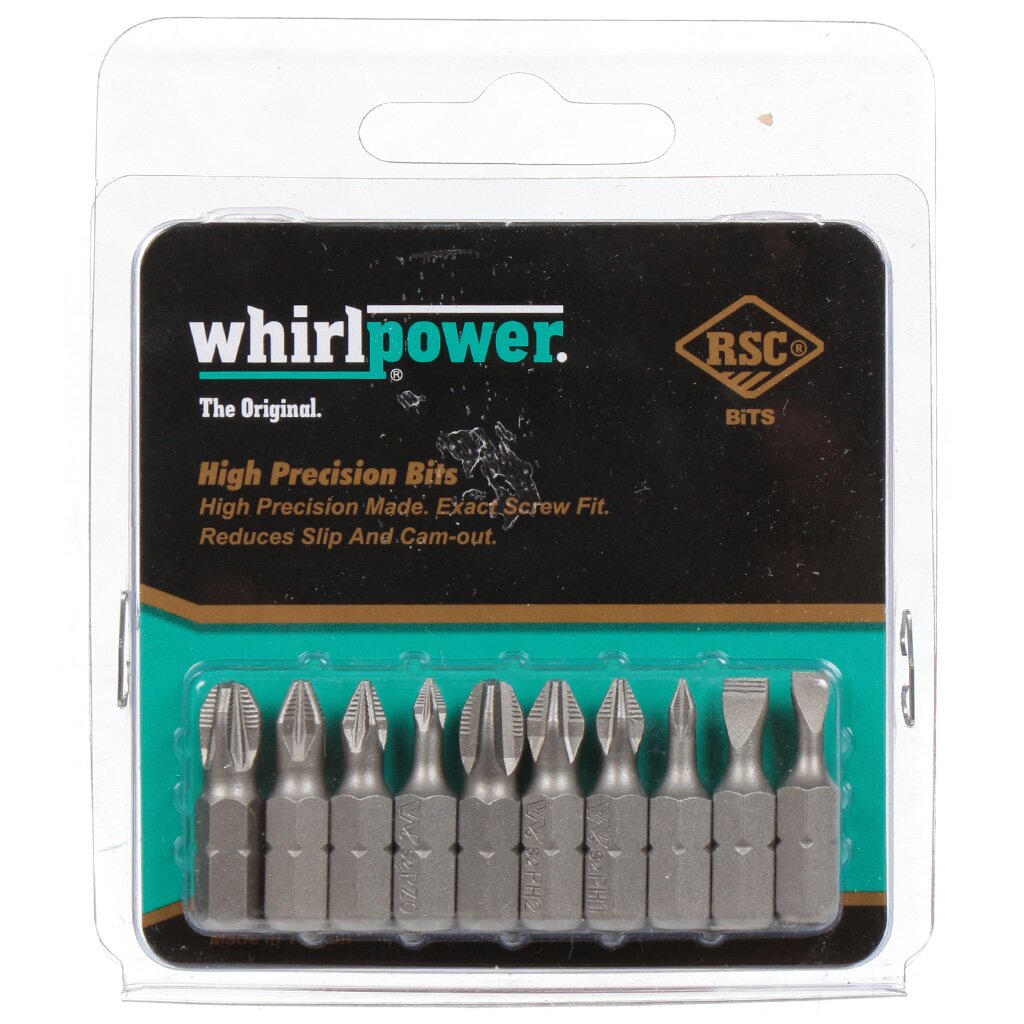 Набор бит Whirlpower, Ассорти, Ph, Pz, Sl, 25 мм, 10 шт