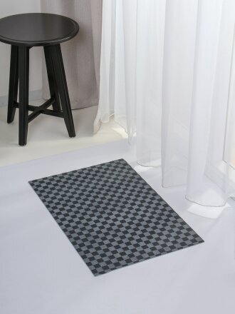 Коврик грязезащитный, 40х60 см, прямоугольный, вискоза, серый, ромб, Mio, Sun Style, 72-001