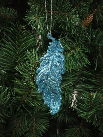 Елочное украшение Перо, 2 шт, голубое, 13.5х14 см, SYLKGJ-4822185B