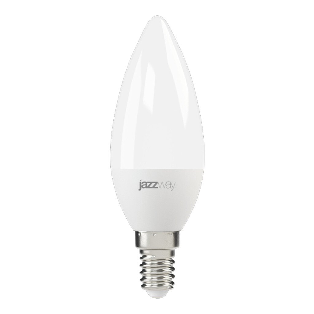 Лампа светодиодная E14, 9 Вт, 75 Вт, свеча, 3000 К, свет теплый белый, JazzWay, PLED- SP C37 свет невечерний