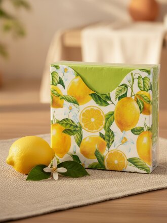 Салфетки Лилия, Лимонный сад, 40 шт, 2 слоя, 33х33 см, 2678