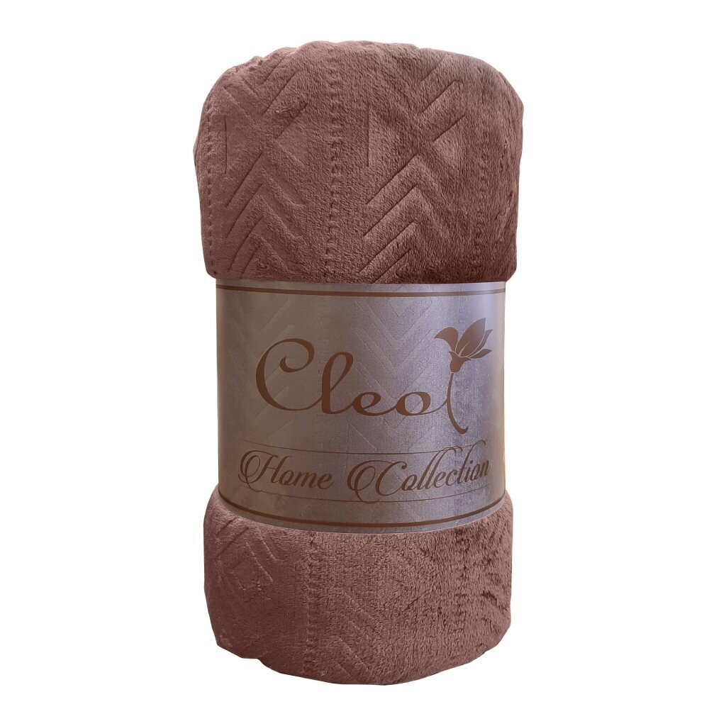 Плед евро, 220х200 см, велсофт жаккард, 100% полиэстер, Cleo, Palermo, шоколад, 200/008-PAL/L