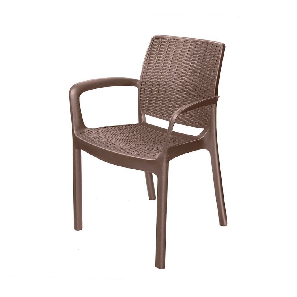 Кресло пластик, Эльфпласт, Rodos, 82х59х55 см, коричневое