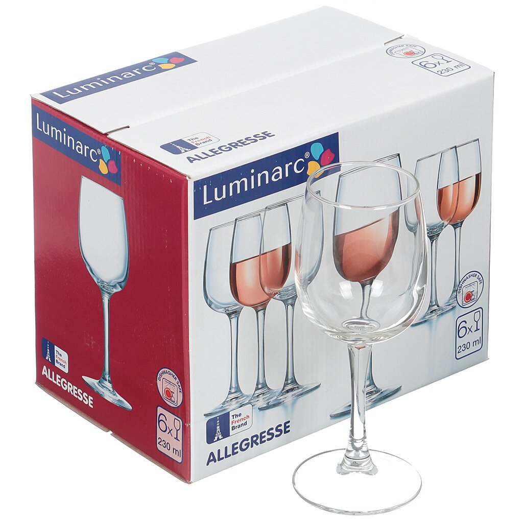 Бокал для вина Luminarc Allegresse J8163, 6 шт, 230 мл