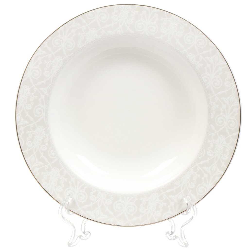 Тарелка суповая, фарфор, 21.5 см, круглая, Allure, Fioretta, TDP622 тарелка десертная фарфор 19 см круглая frozen pattern fioretta tdp592