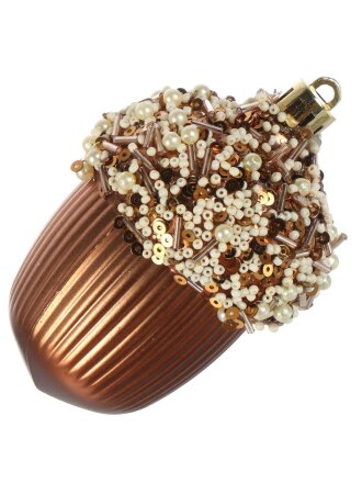 Набор елочных украшений Желуди, 3 шт, кофе, шампань, 9х6 см, пластик, SYQD1- 0124213